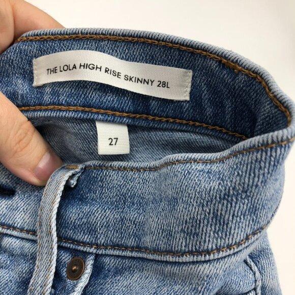 Denim Forum Indigo The Lola High Rise Skinny  High-waisted skinny jeans 27x28 - Picture 5 of 16